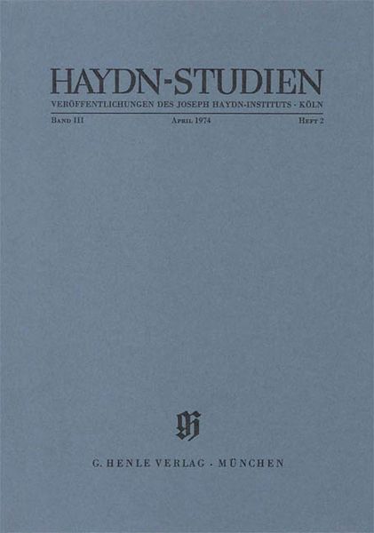 Haydn-Studien, April 1974.