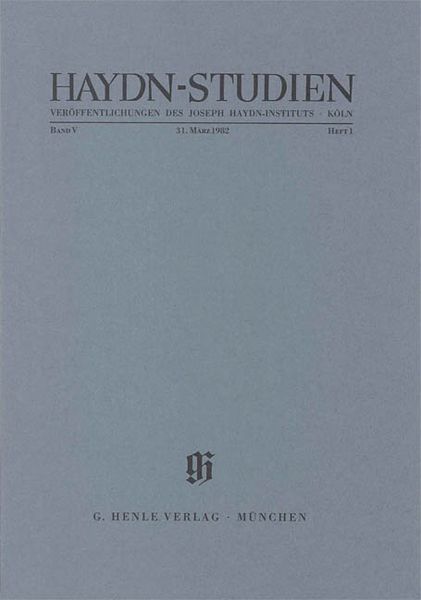Haydn-Studien, March 1982.