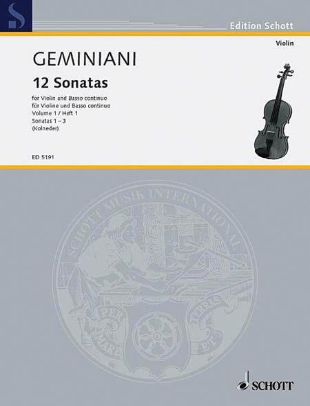 12 Sonatas : For Violin and Basso Continuo - Vol. 1 : Sonatas 1-3 / edited by Walter Kolneder.
