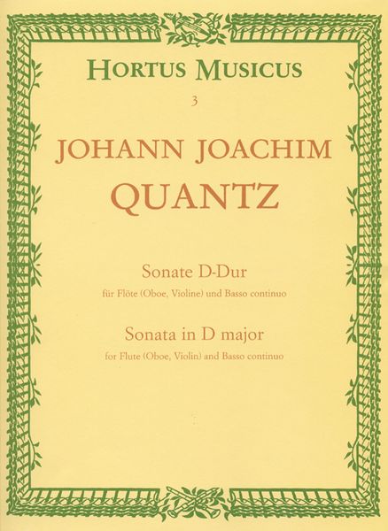 Sonate D-Dur Aus der Fürstbergiana, Früher Händel Zugeschrieben : For Flute and Continuo.