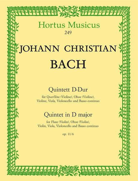 Quintet In D Major, Op. 11/6 : For Flute, Oboe, Violin, Viola, Cello and Basso Continuo.