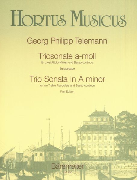 Trio Sonata In A Minor : For 2 Recorders and Basso Continuo.