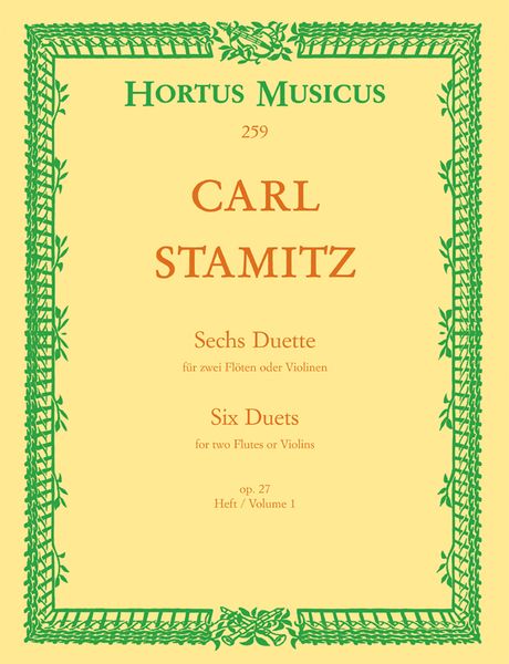 Six Duets, Op. 27 : For 2 Flutes - Vol. 1.