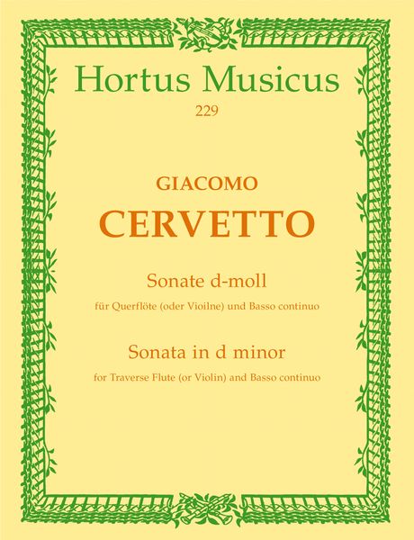 Sonata In D Minor, Op. 3/6 : For Flute (Or Violin) and Basso Continuo.