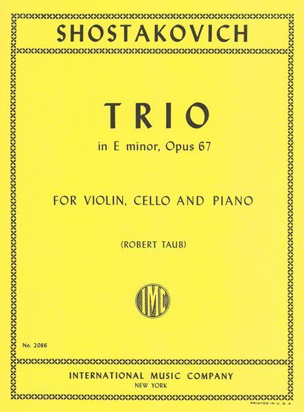 Trio In E Minor, Op. 67 : For Violin, Violoncello and Piano.