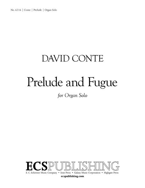 Prelude and Fugue : For Organ Solo (2003).