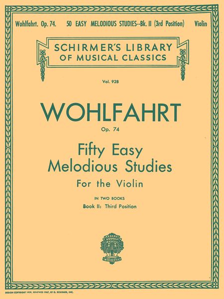50 Easy Melodious Studies, Op. 74 - Book 2 : Violin.