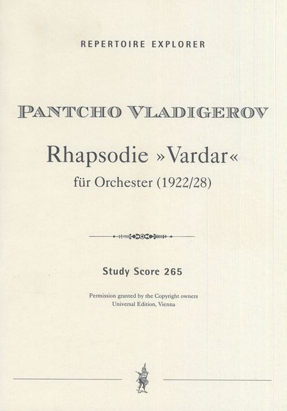 Vardar : Bulgarian Rhapsody For Orchestra.