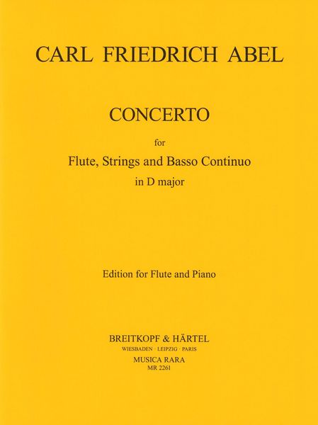 Concerto : For Flute, Strings and Basso Continuo In D Major - Edition For Flute and Piano.