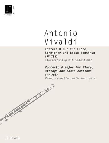 Concerto In D Major : For Flute, Strings and Basso Continuo (RV 783) - Piano reduction.