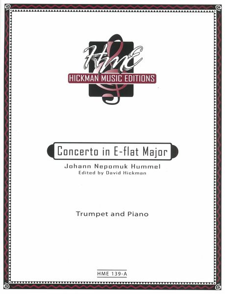 Concerto In E Major : For Trumpet and Piano / Ed. by David Hickman.