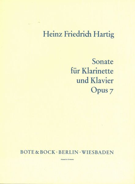 Sonate : Für Klarinette und Klavier, Op. 7.