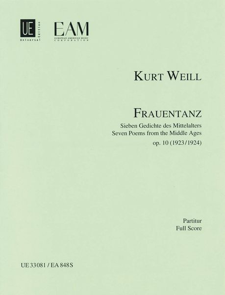 Frauentanz : Seven Poems From The Middle Ages, Op. 10 (1923/24).