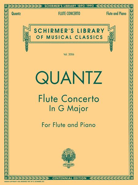 Flute Concerto In G Major : For Flute and Piano / edited by Frances Blaisdell.