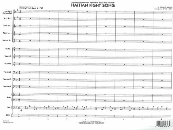 Haitian Fight Song : For Jazz Band.