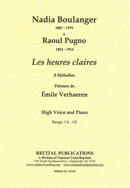 Heures Claires : For Voice And Piano.