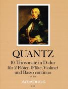 10. Triosonate D-Dur, QV 2:12 : Für 2 Flöten (Flöte, Violine) und B. C. / Ed. Horst Augsbach.