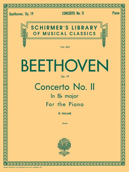 Concerto No. 2 In B Flat Major, Op. 19 : For Piano and Orchestra - reduction For Two Pianos.