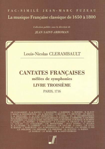 Cantates Francaises Melees De Symphonies, Livre Troisieme.