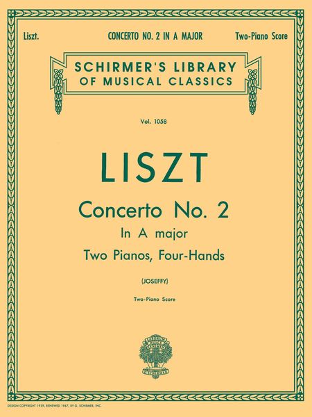 Concerto No. 2 In A : For Piano & Orchestra - reduction For Two Pianos.