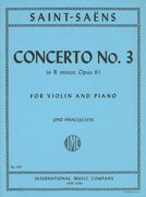 Concerto No. 3 In B Minor, Op. 61: For Violin and Orchestra / Piano reduction.