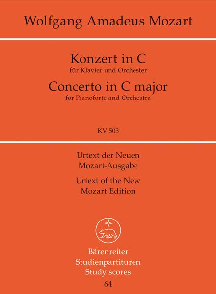 Concerto No. 25 In C Major, K. 503 : For Piano and Orchestra.