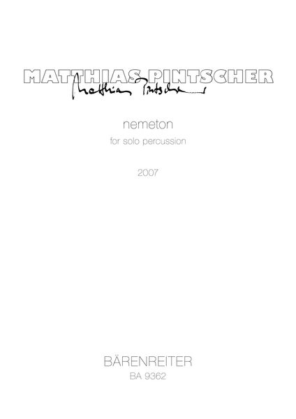 Nemeton : For Solo Percussion (2007).