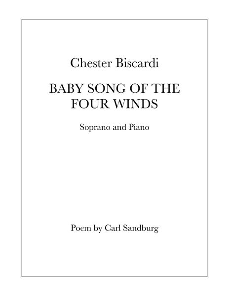 Baby Song Of The Four Winds : For Soprano and Piano.