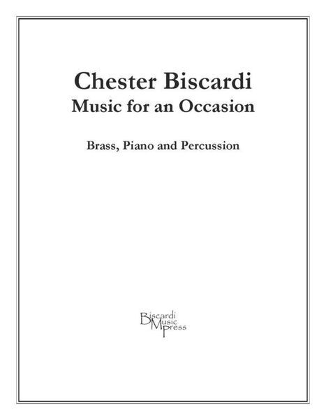 Music For An Occasion : For Brass, Piano And Percussion (1992, Rev. 2003).