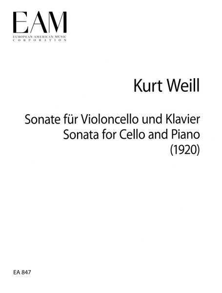 Sonata : For Cello and Piano (1920) / edited by Wolfgang Rathert and Jürgen Selk.