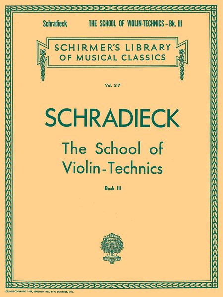 School Of Violin Technics - Book 3 (Violin) Violin Method.