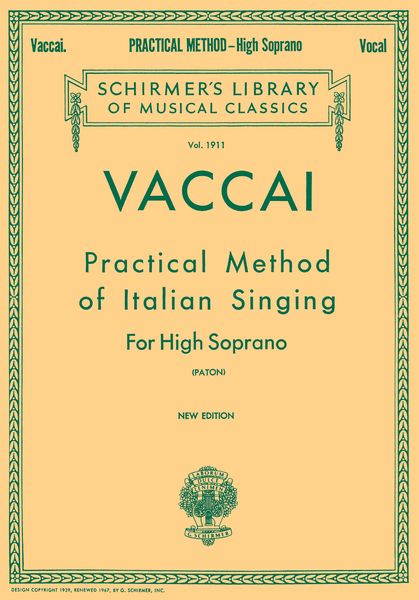 Practical Method Of Italian Singing : For High Soprano Voice.