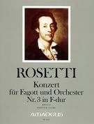 Konzert Nr. 3 In F-Dur : Für Fagott Und Orchester / Edited By Johannes Moesus.