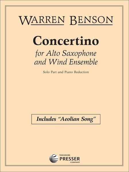Concertino : For Alto Sax & Piano reduction From Wind Ensemble.