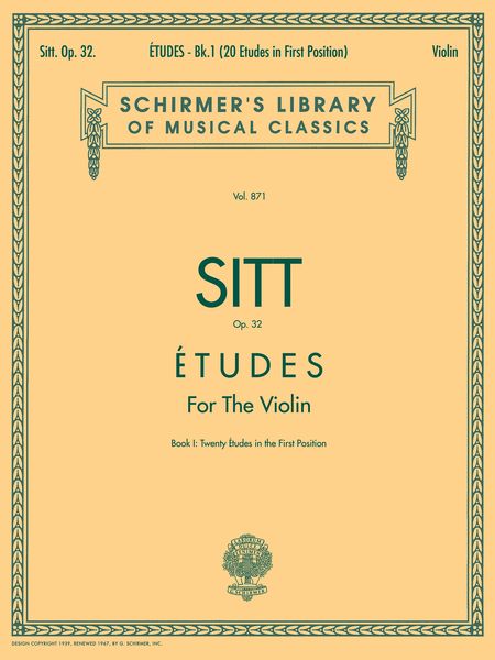 Etudes For The Violin, Op. 32, Book I : Twenty Etudes In The First Position.