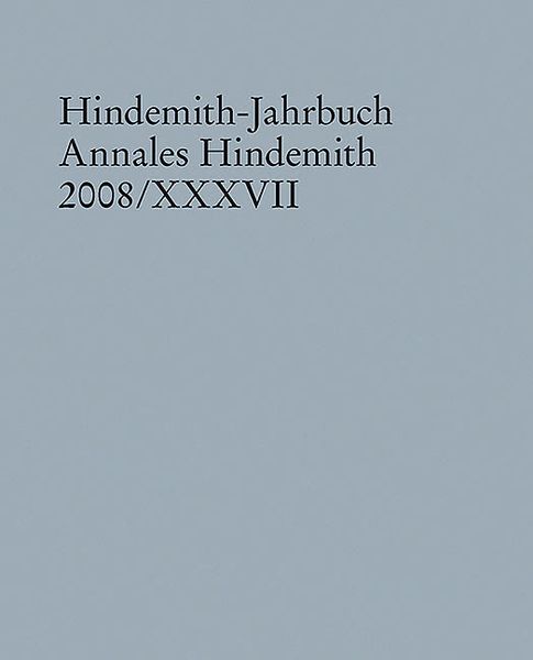 Hindemith - Jahrbuch, 2008/XXXVII.