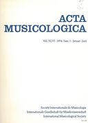 Acta Musicologica, Vol. XLVI, Fasc. I.