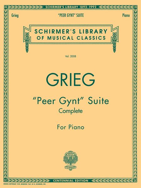 Peer Gynt Suite - Complete : For Piano.
