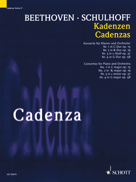 Cadenzas : For Concertos For Piano and Orchestra Nos. 1, 2, 3 and 4 / Ed. by Erwin Schulhoff.