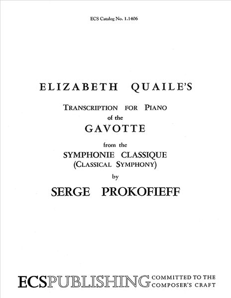 Gavotte, From Classical Symphony : For Piano.