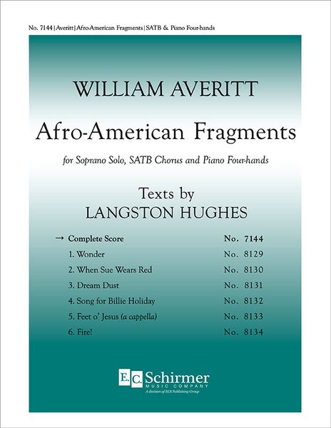 Afro-American Fragments : For Soprano Solo, SATB Chorus and Piano Four-Hands (1991).