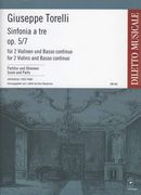 Sinfonia A Tre, Op. 5 No. 7 : For 2 Violins and Basso Continuo / edited by Hans Bergmann.