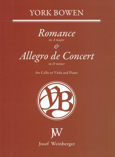 Romance In A Major and Allegro De Concert In D Minor : For Cello Or Viola and Piano.