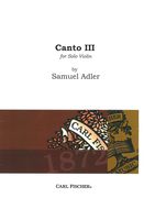 Canto III : For Violin Solo.