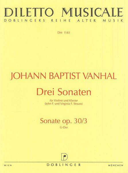Three Sonatas For Violin and Piano : Sonata In G Major Op. 30/3.