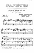 Sigh No More, Ladies : For SSA and Piano / Words by Shakespeare.