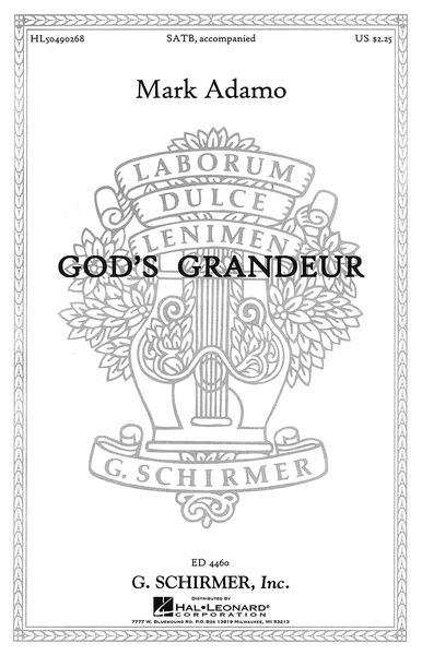 God's Grandeur : For SATB Chorus and Piano.