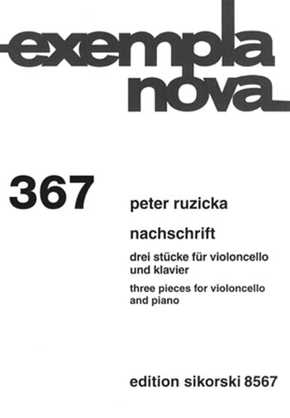 Nachschrift - Three Pieces : For Violoncello and Piano (2008).