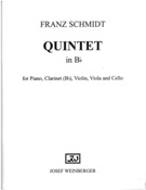 Quintett In B-Dur : Für Klavier Linke Hand, Klarinette In Bb, Violine, Viola und Violoncello.
