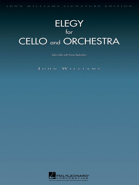 Elegy : For Cello and Orchestra - reduction For Cello and Piano.